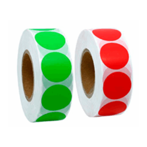 Etiquetas de colores en circulo